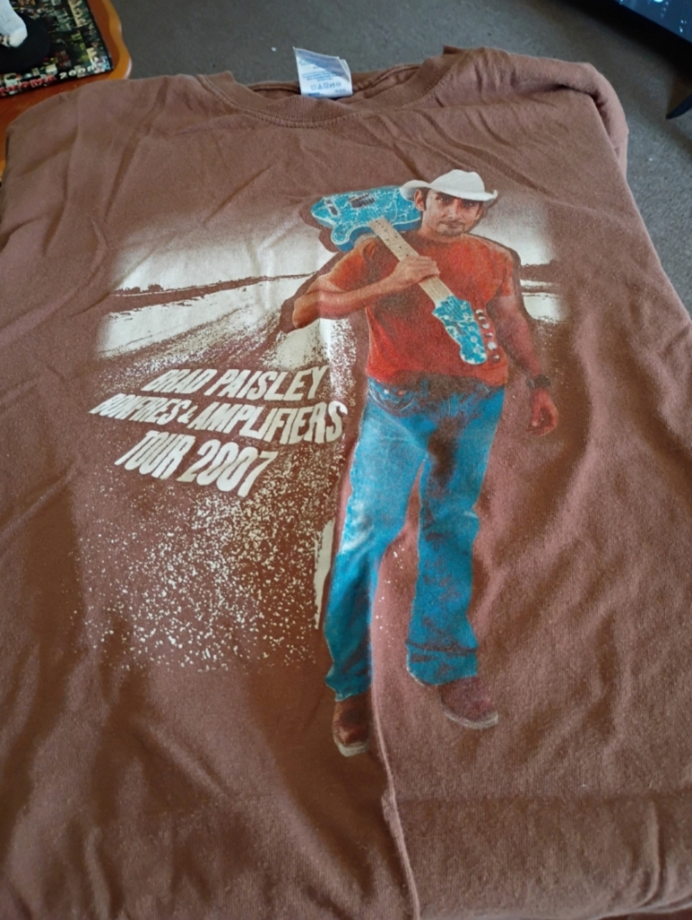 Brad Paisley Bonfires & Amplifiers Tour 2007 - S - T-Shirt - Vintage - OOP